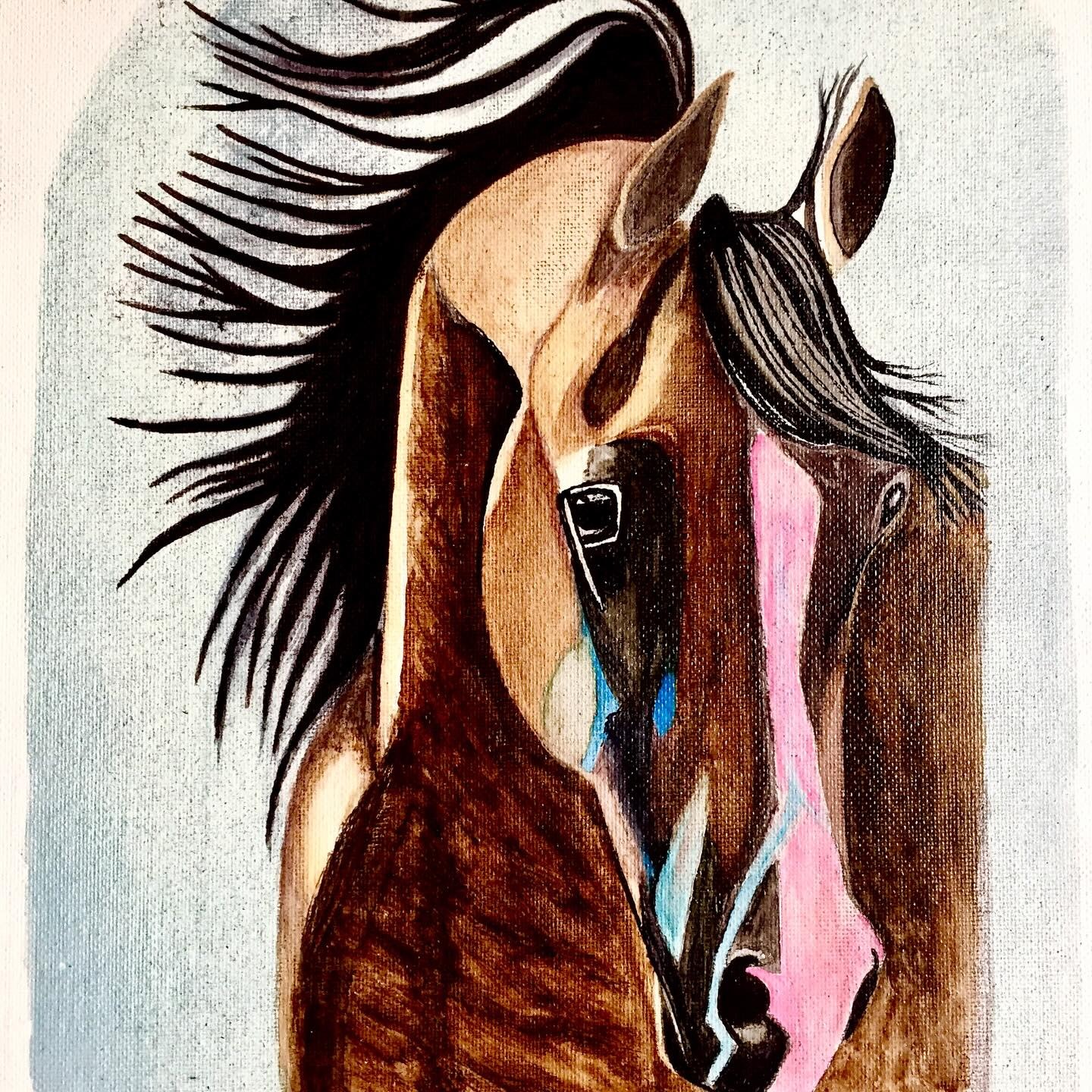 Mane in the Wind, drawing by Fulton Allem