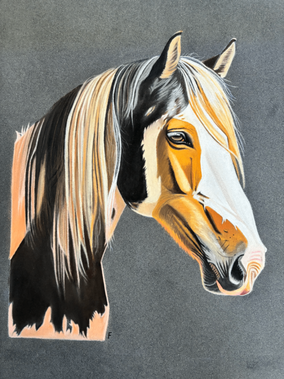 Flaxen on Grey, drawing by Fulton Allem