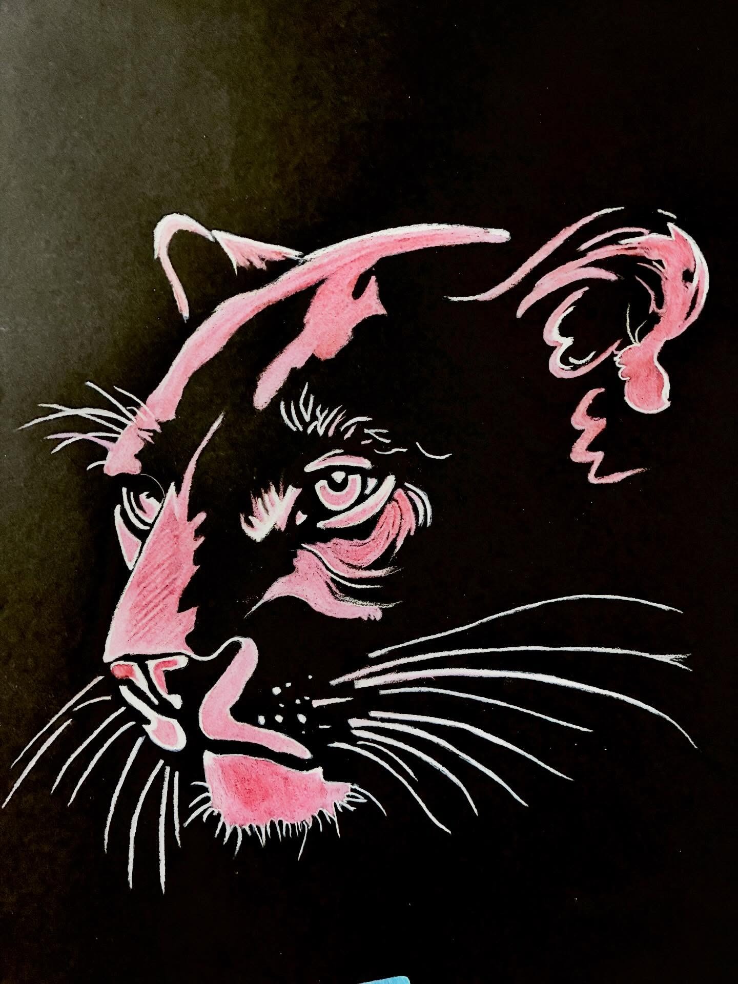 Pink on Black, drawing by Fulton Allem